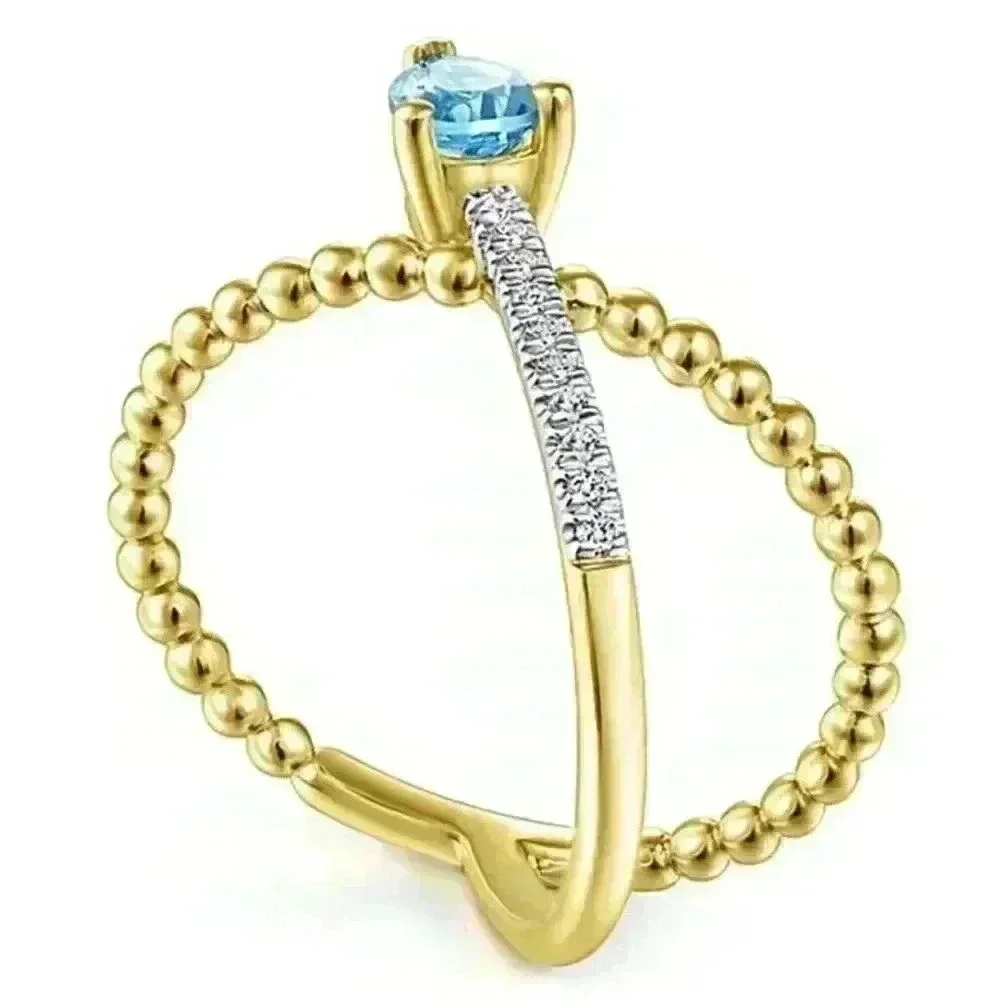 Unique Asymmetric Design 10k Gold Ring Plain Ring Gpmb1505